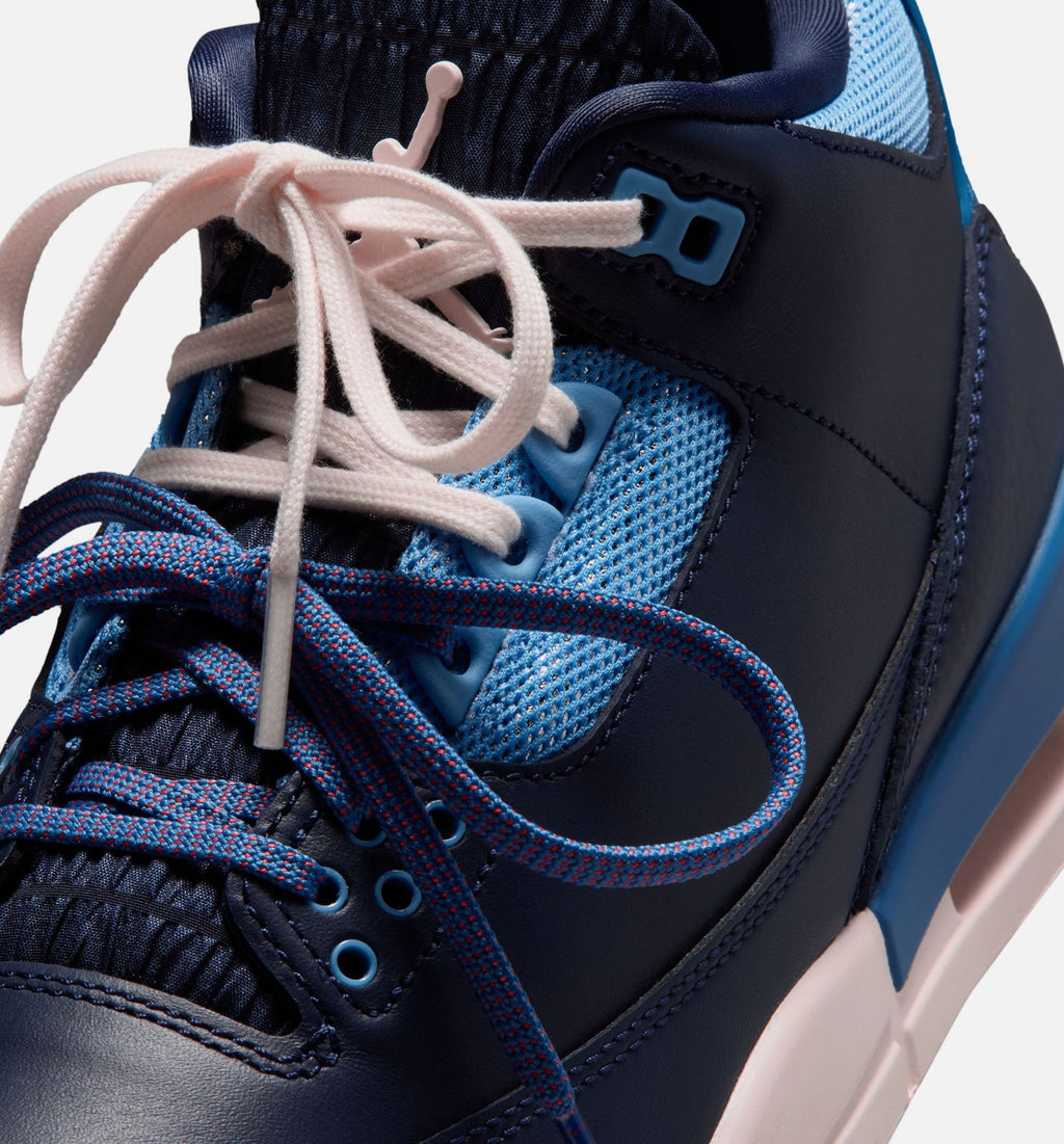 Air Jordan 3 Retro Womens Lifestyle Shoe - Deep Ocean Blue/Chalk/Track Red