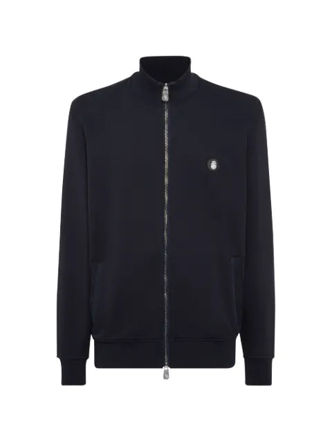 Billionaire full-zip logo-plaque sweatshirt