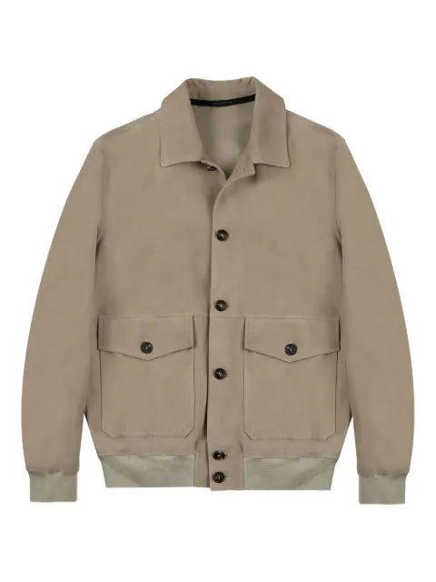 Montedoro buttoned suede leather jacket