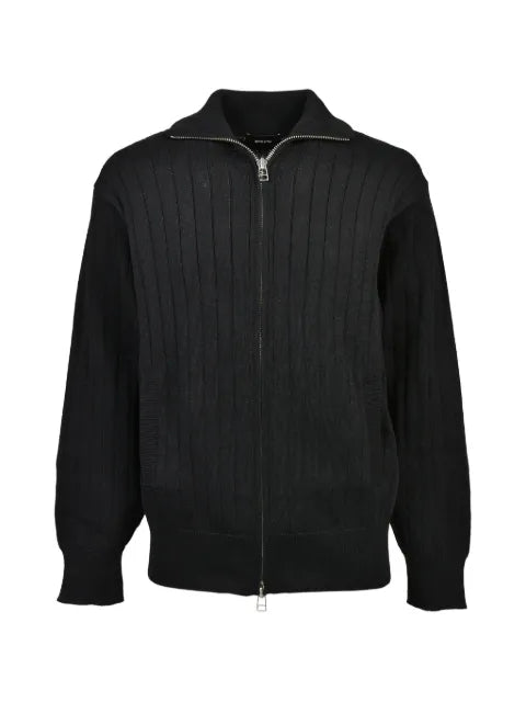 BREATH DRIVERS ribbed-knit zip-up cardigan