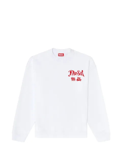Diesel cotton sweatshirt with flocked graphics