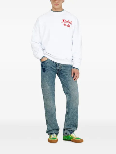 Diesel cotton sweatshirt with flocked graphics
