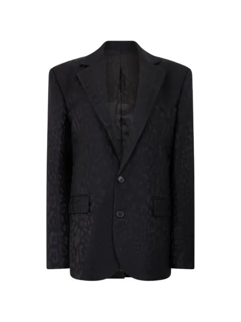 Roberto Cavalli leopard-jacquard notched-lapel jacket