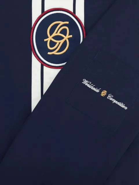 Drôle De Monsieur stripe-pattern logo-patch jacket
