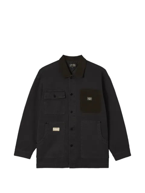 izzue corduroy-trim multi-pocket shirt jacket