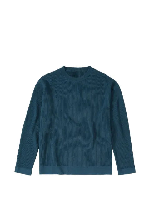 Closed rib-knit dropped-shoulder sweater