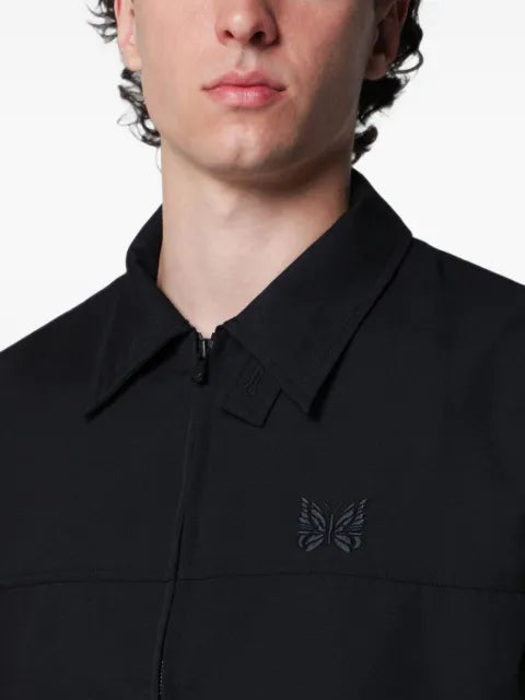 Needles twill embroidered-logo jacket