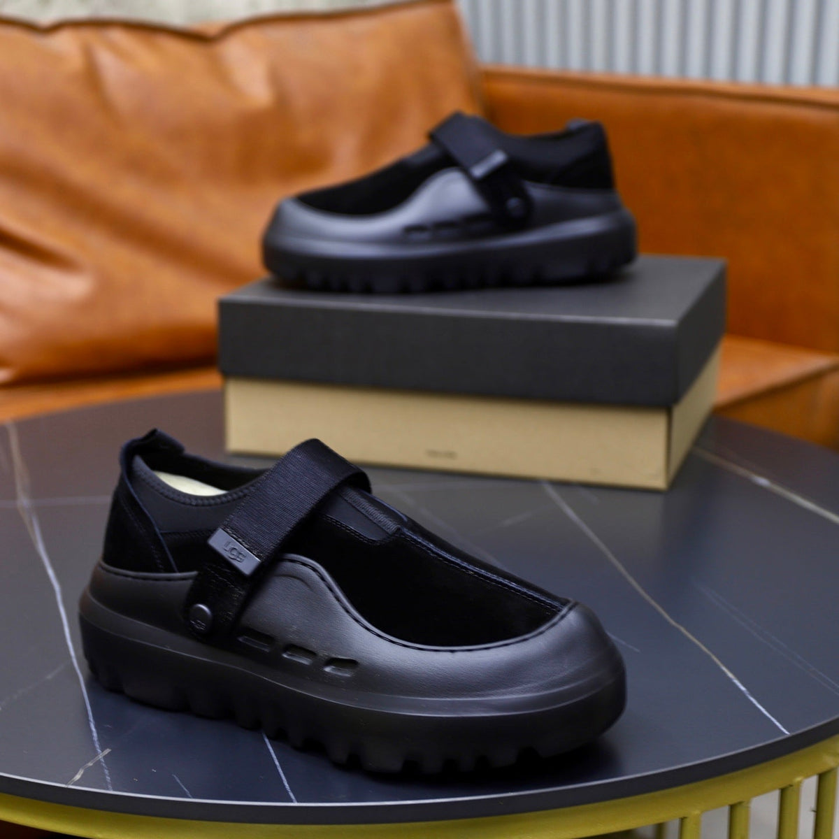 UGG Black Strap Platform Casual Shoes