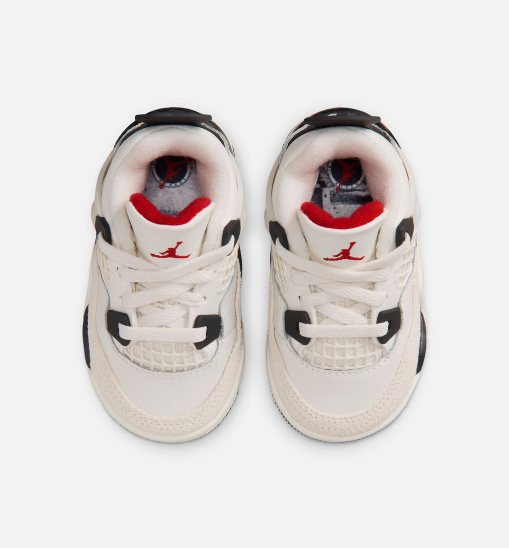 Air Jordan 4 Retro Flight Club – Infant/Toddler Lifestyle Shoe in Sail/Black/University Red