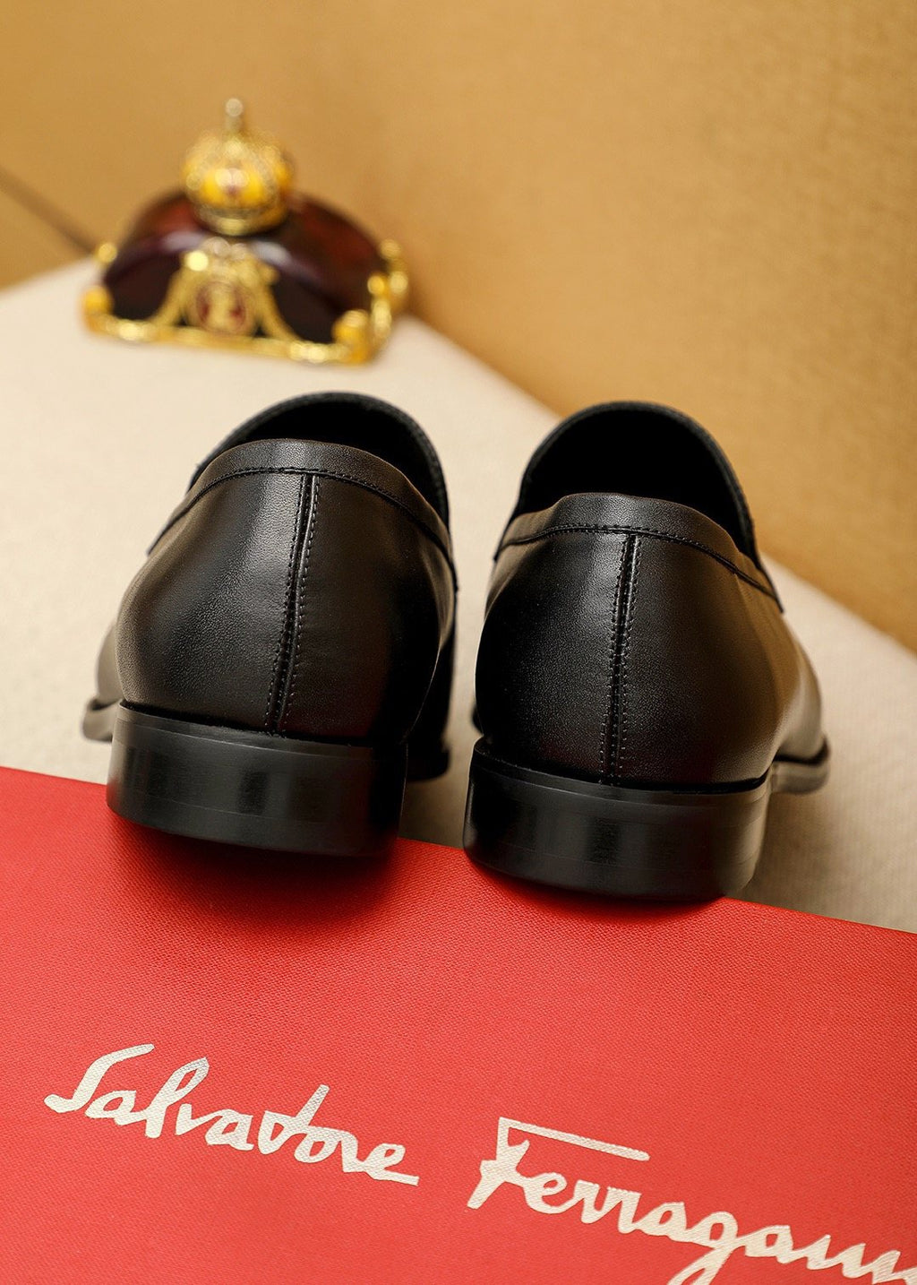 Ferragamo Black Leather Bit Loafers - Metal Bit Hardware