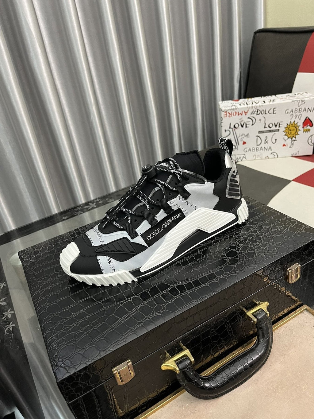Dolce & Gabbana Black, White and Gray Sneakers