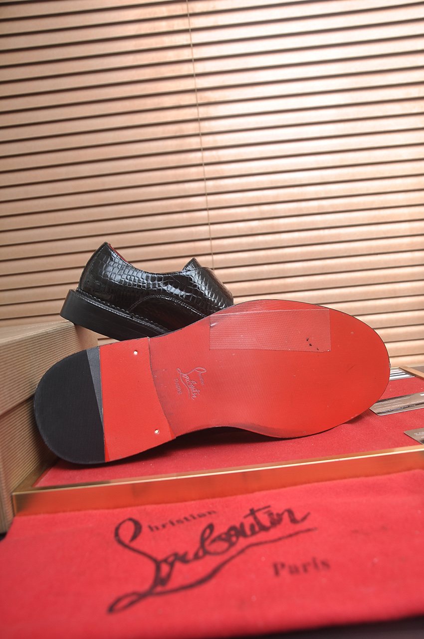 Christian Louboutin Black Buckle Loafers