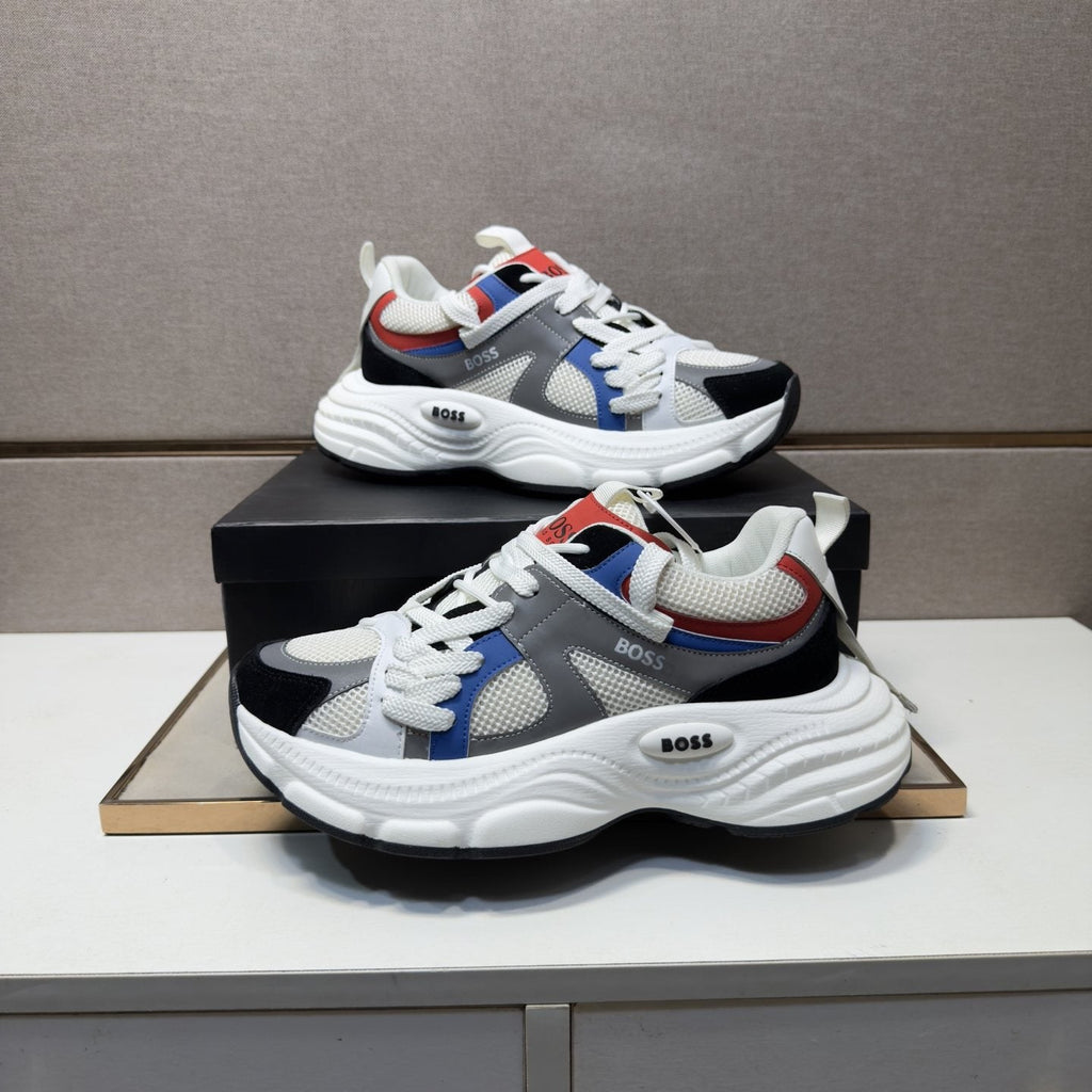 BOSS Men's Mesh Panel Low-Top Sneakers