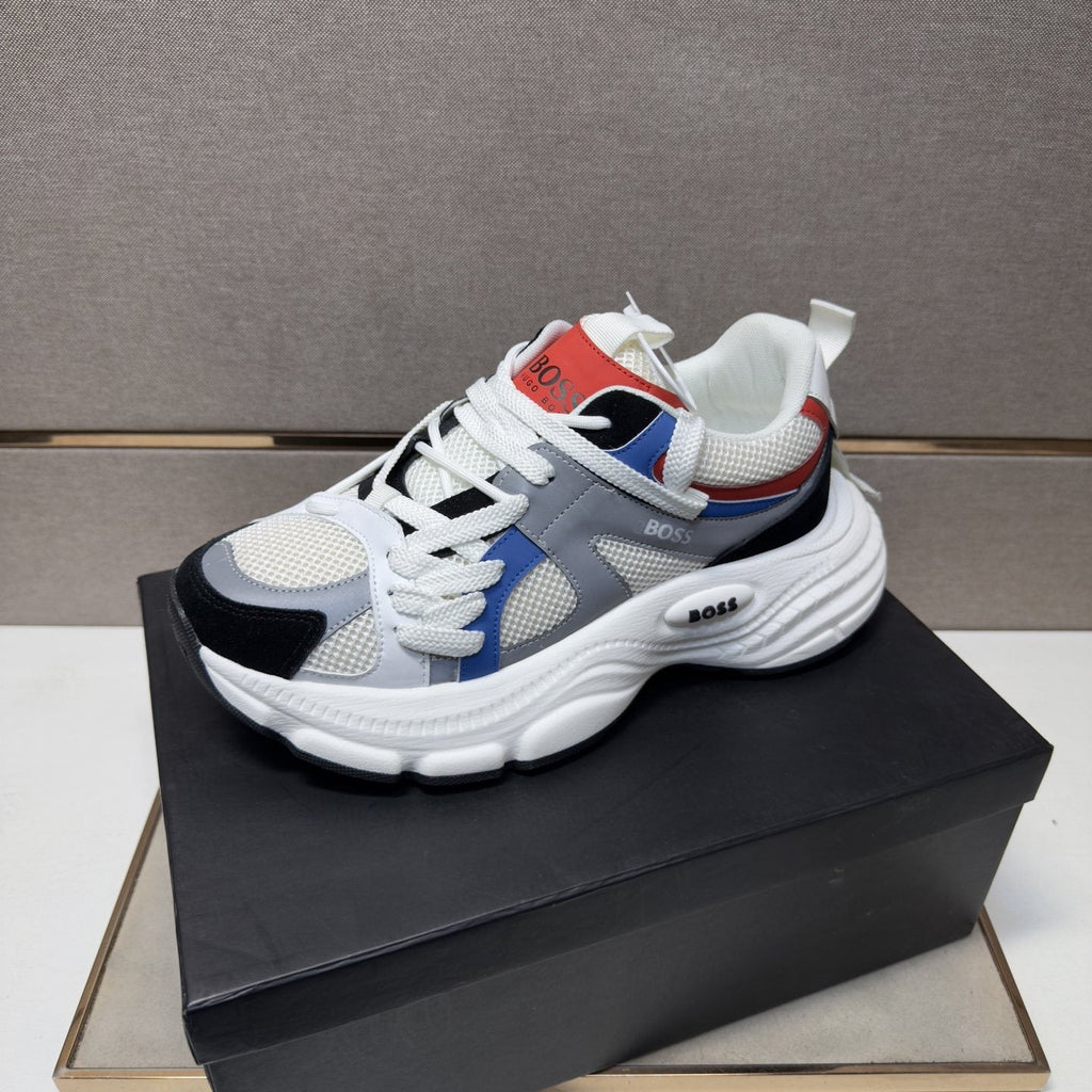 BOSS Men's Mesh Panel Low-Top Sneakers