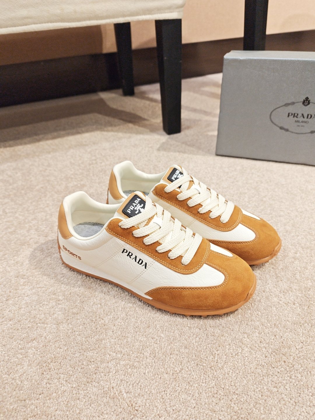 Prada Paneled Low-Top Sneakers