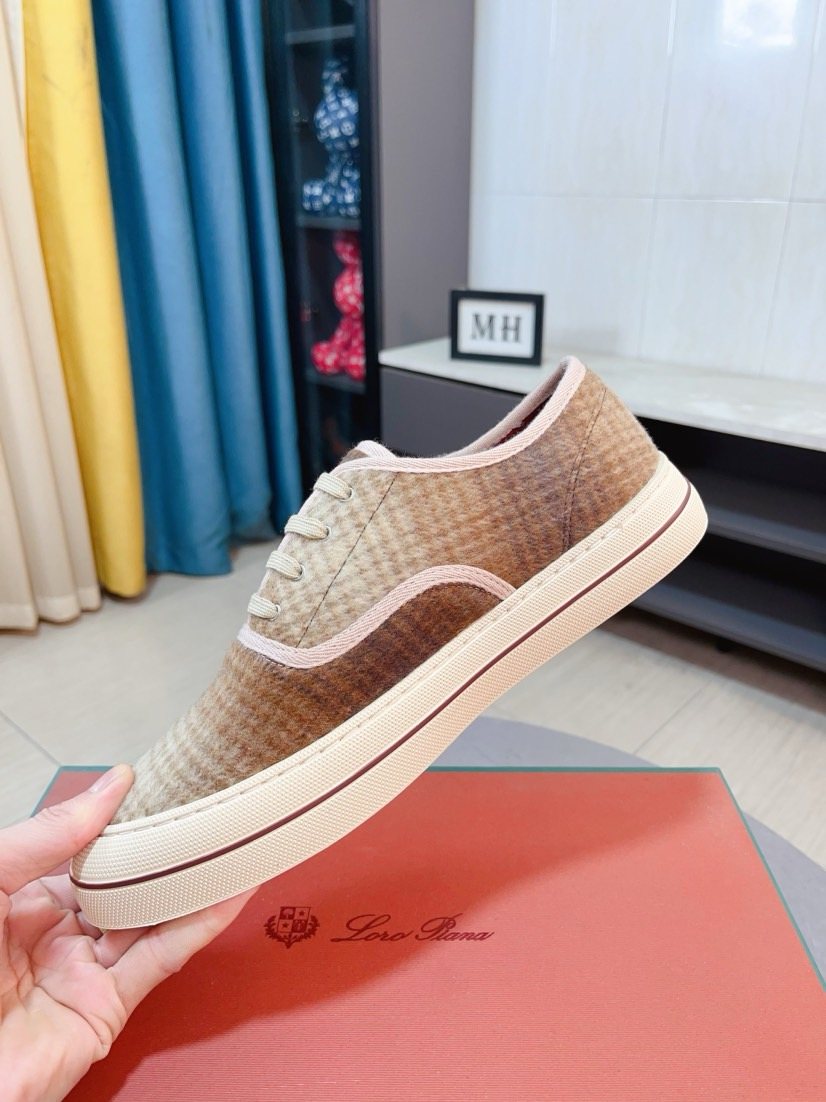 Loro Piana Contrast-Trim Low-Top Casual Shoes