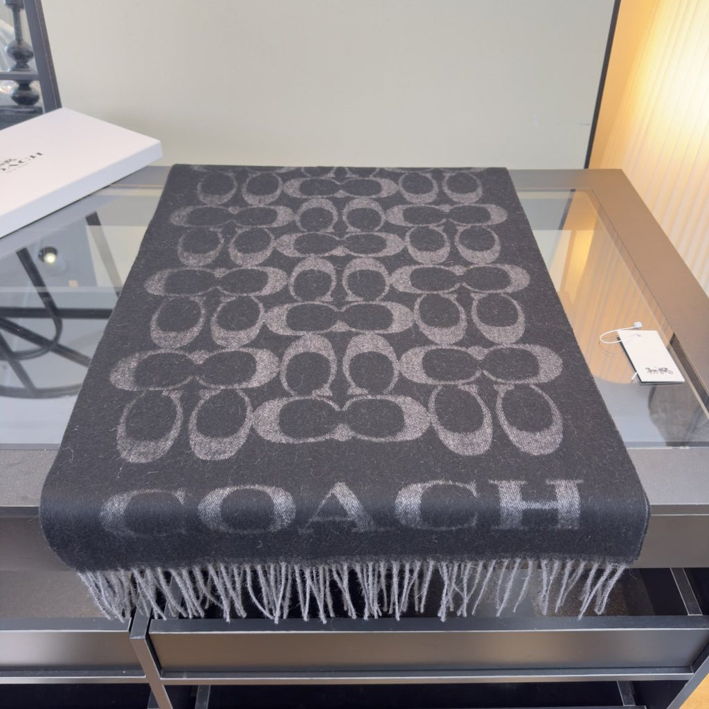 Coach Fringed Monogram Scarf