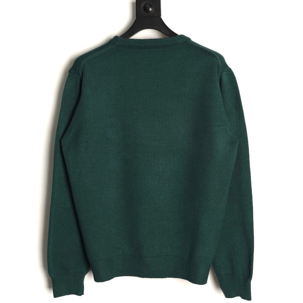 Gucci Signature-Logo Crewneck Sweater - Forest Green