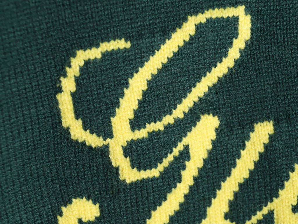 Gucci Signature-Logo Crewneck Sweater - Forest Green